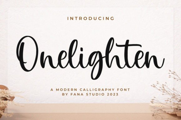 Onelighten: A Modern Script Typeface for Editorial Design